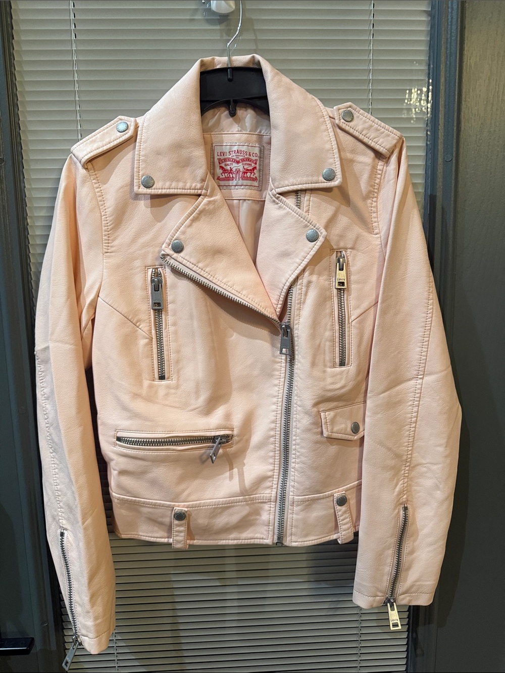 Levi's Women's Light Pink Moto Leather Jacket